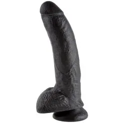 King Cock Realistisk Dildo Med Testiklar 23 Cm - Svart