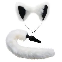 Tailz White Fox Tail Analplug Och Öron - Vit