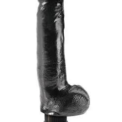 King Cock: Vibrating Cock With Balls, 23 Cm, Svart