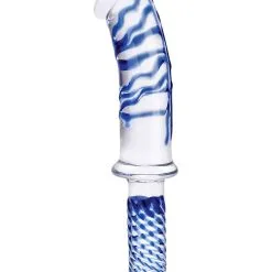 Gläs: Realistic, Double Ended Glass Dildo With Handle