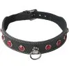 Master Series Vixen Läderhalsband Med Strass - Klar