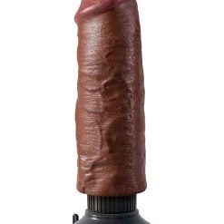 VIBRATING COCK BROWN 6 INCH
