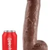 KING COCK 11 INCH W/ BALLS BROWN