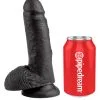 KING COCK 7 INCH W/ BALLS BLACK DILDO 18cm